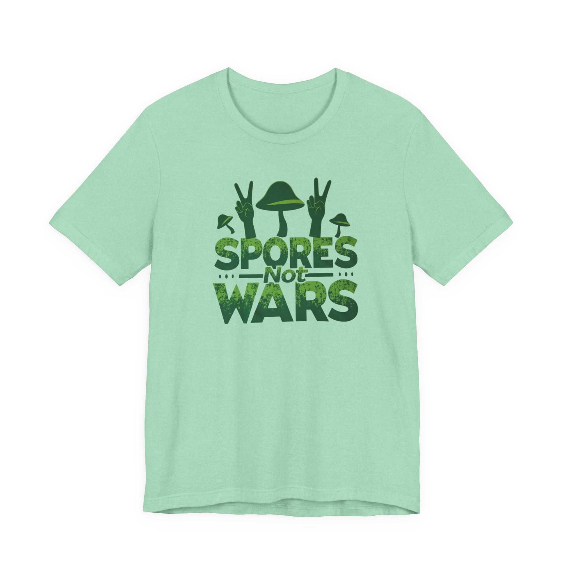Spores Not Wars - Eco-Friendly Statement Shirt, Casual Wear, Gift for Nature Lovers, Unique Graphic Tee, Sustainable Fashion - Psychonaut Swag