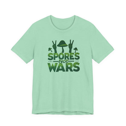 Spores Not Wars - Eco-Friendly Statement Shirt, Casual Wear, Gift for Nature Lovers, Unique Graphic Tee, Sustainable Fashion - Psychonaut Swag
