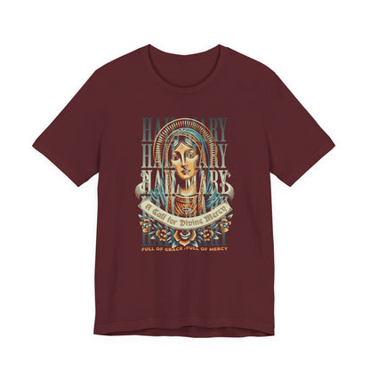 Mary Ave Maria Graphic Tee — 'Ave Maria' Vintage Religious Portrait T‑Shirt