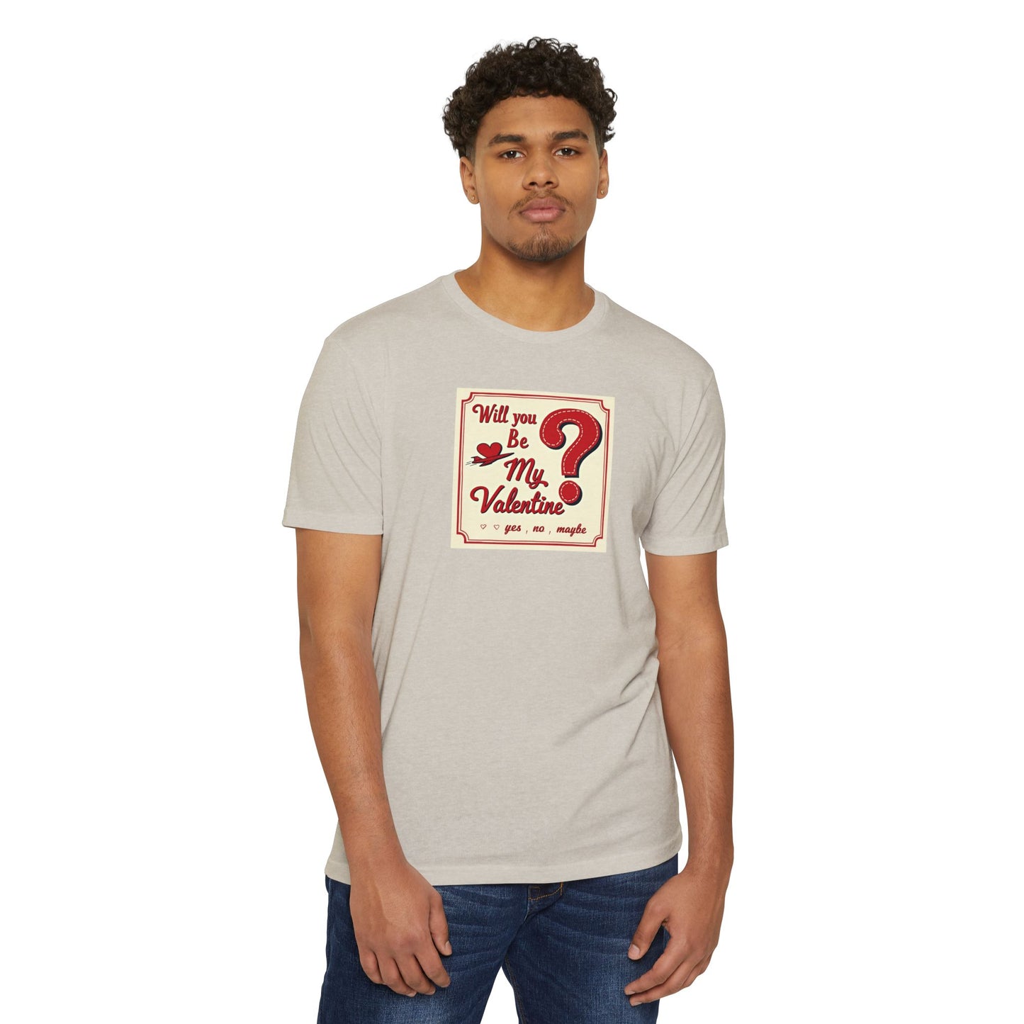 Valentine Question Mark T-Shirt — "Will You Be My Valentine?" Retro Design