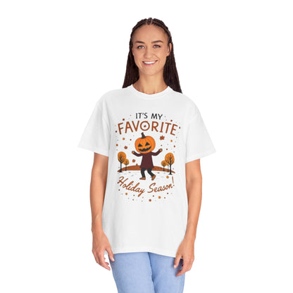 Halloween Pumpkin Head T-Shirt — "It's My Favorite Holiday Season!"