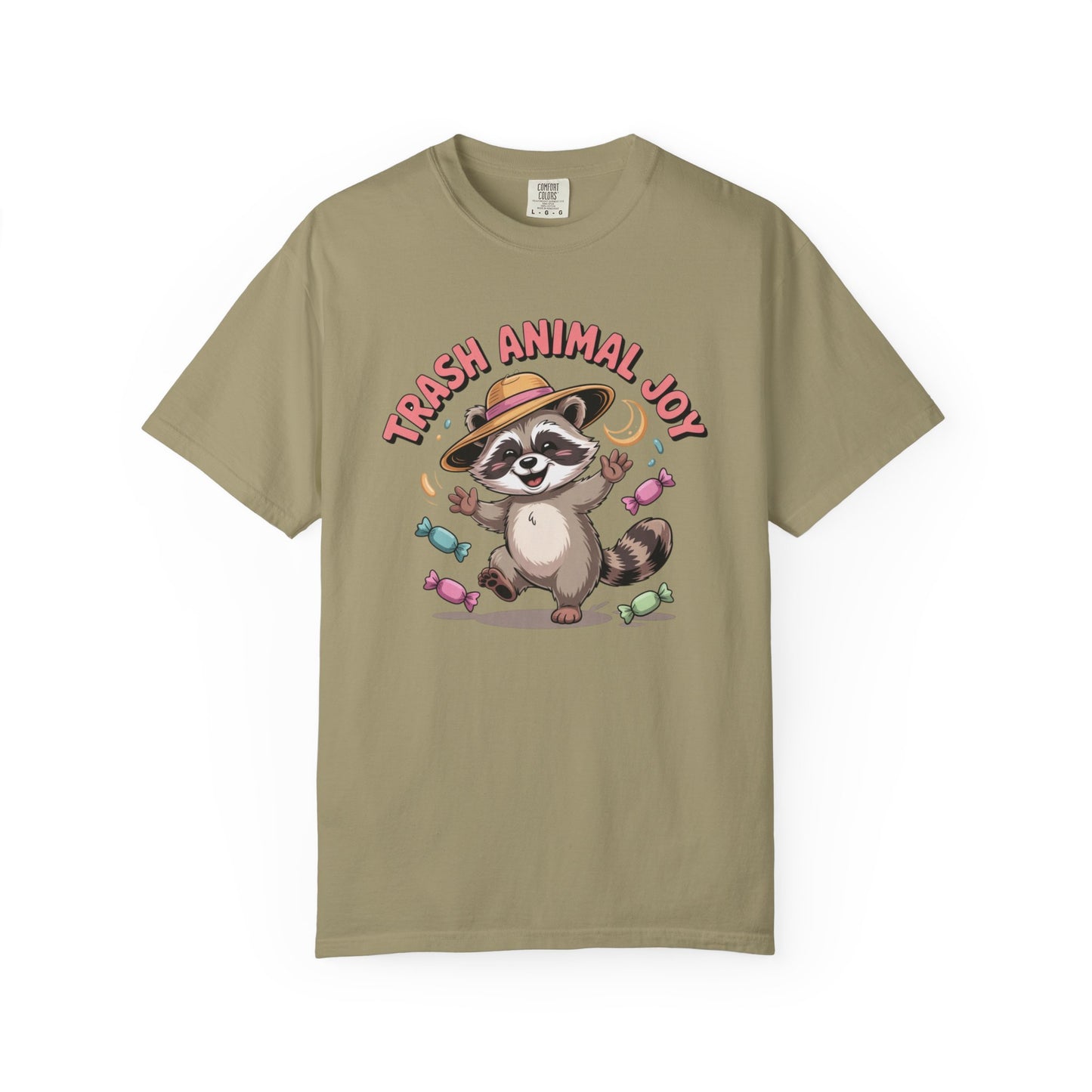 Trash Animal Joy Raccoon T-Shirt — Cute Candy-Loving Graphic Tee