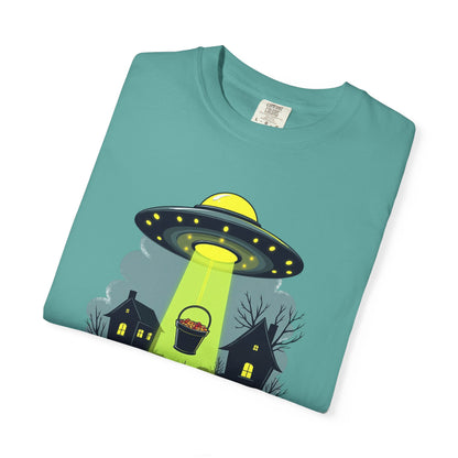 Halloween UFO Trick or Treat T-Shirt — Alien Abduction Spooky Tee
