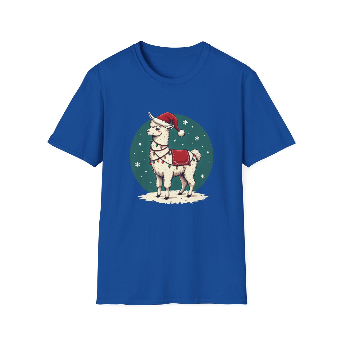 Christmas Llama T-Shirt — Cute Santa Hat Holiday Graphic Tee