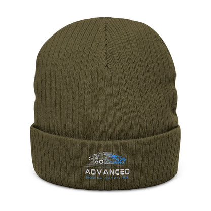 Advanced Mobile Detailing, Embroidered Ribbed Knit Beanie | Cozy Winter Hat, Gift for Him/Her, Stylish Accessories, Outdoor Essentials, Custom Beanie