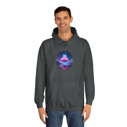 Hoodie — Neon Vaporwave Mountain Graphic Pullover
