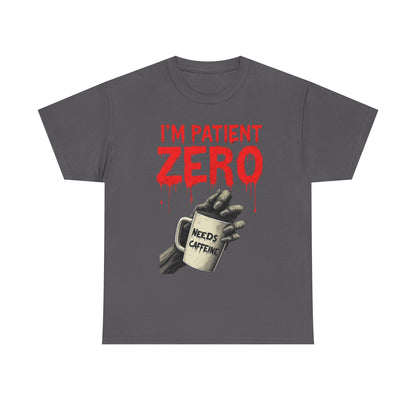 Patient Zero Unisex Heavy Cotton Tee, Horror T-Shirt, Halloween Apparel, Unique Graphic Tee, Casual Wear, Gift for Fans