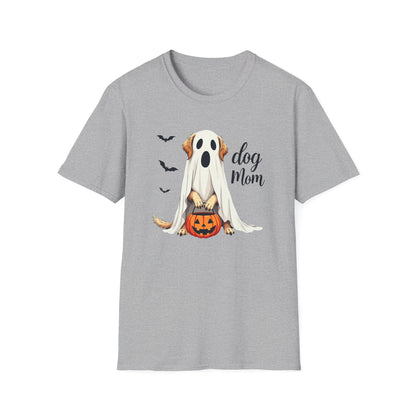 Dog Mom Halloween T‑Shirt — Cute Ghost Pup Pumpkin Tee