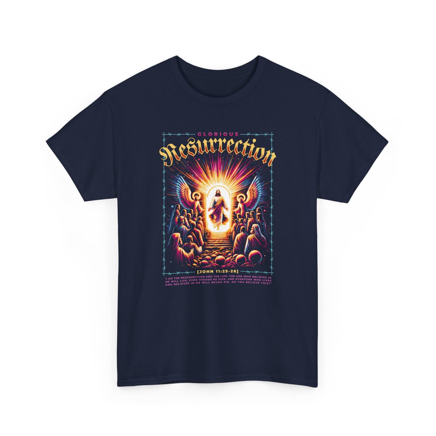 Resurrection Graphic Tee — Vintage Religious Revival T-Shirt