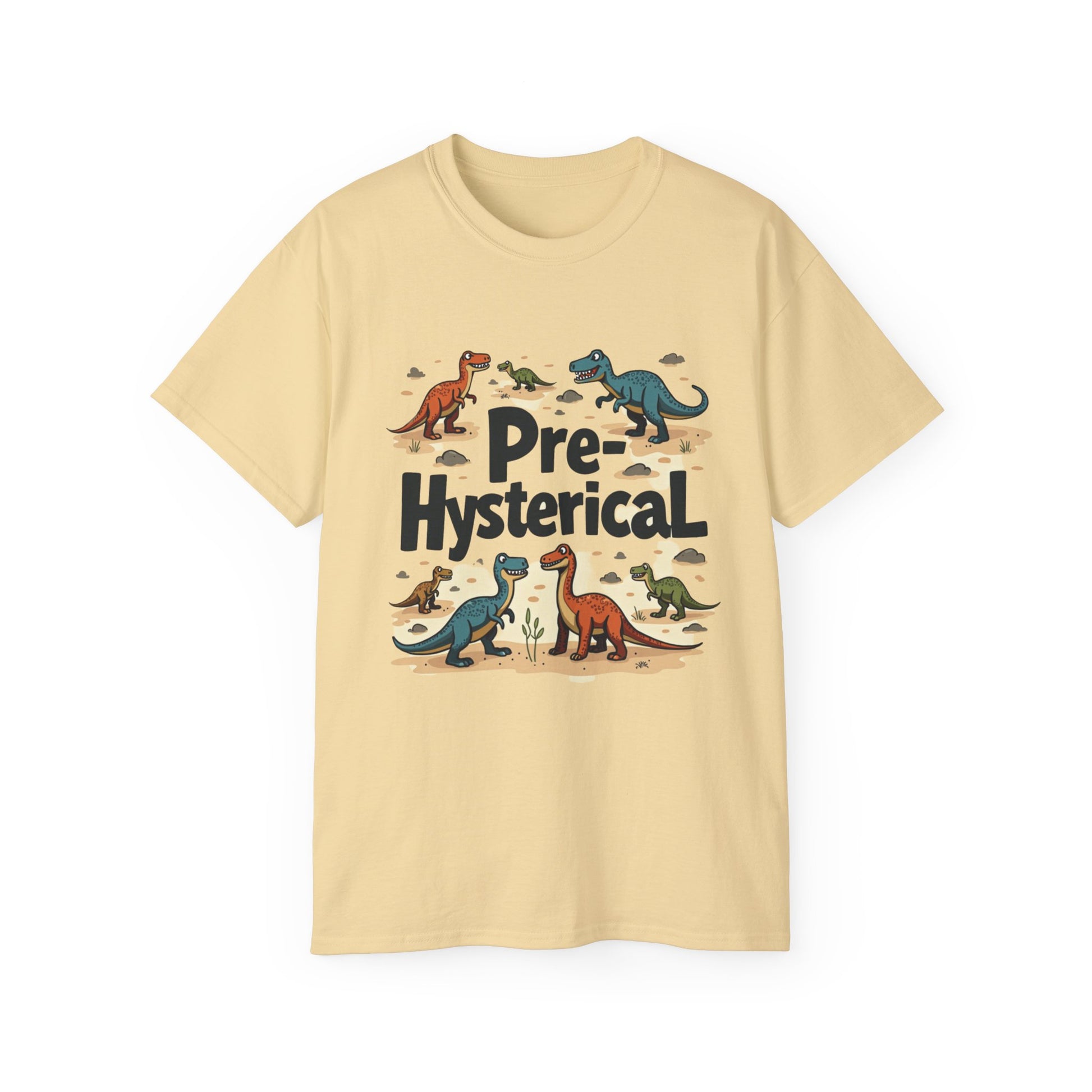 'Pre-Hysterical' Dinosaur Unisex Tee - Fun Cotton Shirt for Dinosaurs Lovers - Psychonaut Swag