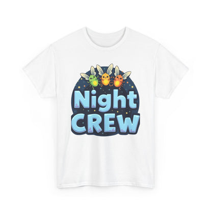 Night Crew Unisex Heavy Cotton Tee, Comfortable Graphic Tee, Great for Parties, Casual Wear, Gift for Friends, Summer Events - Psychonaut Swag