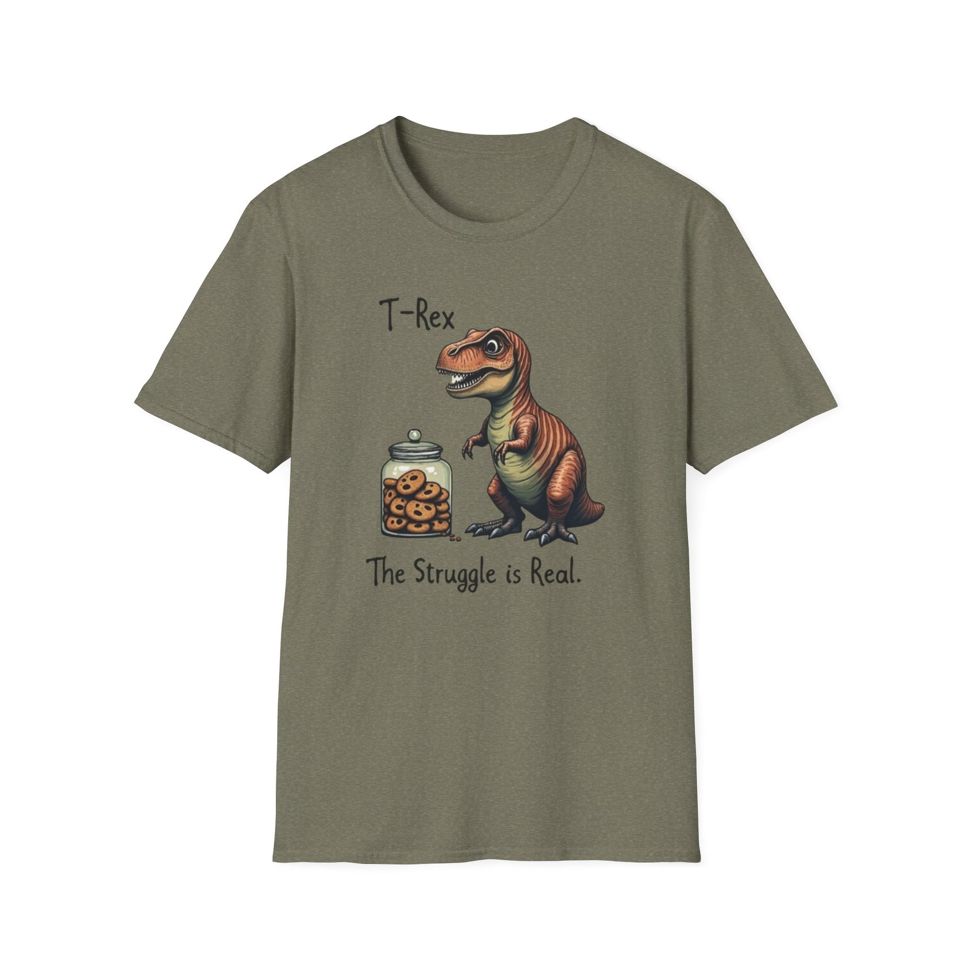 Funny T-Rex, The Struggle is real, T-Shirt, Dinosaur Gift, Unisex Apparel, Quirky Graphic Tee, Perfect for Birthdays and Parties - Psychonaut Swag