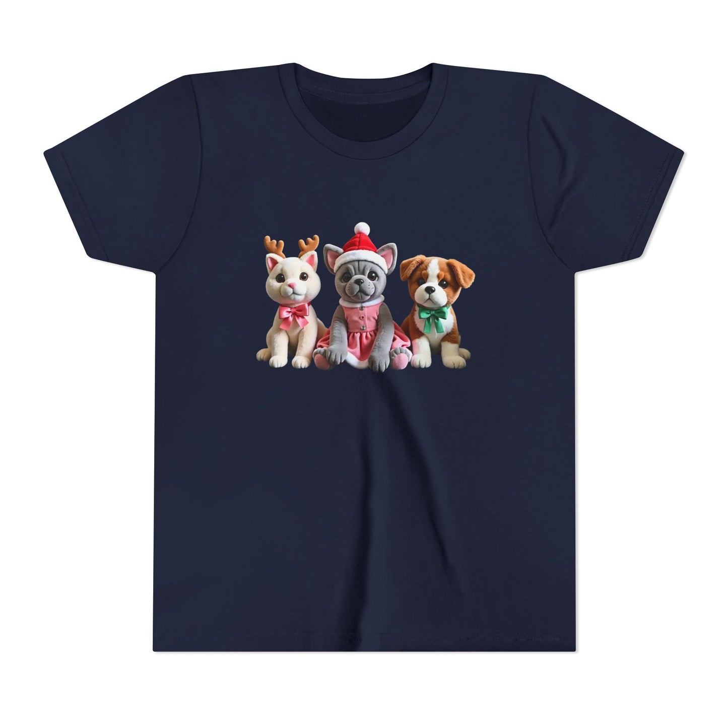 Kids Christmas Puppy Tee — Cute Festive Dogs in Santa Hats