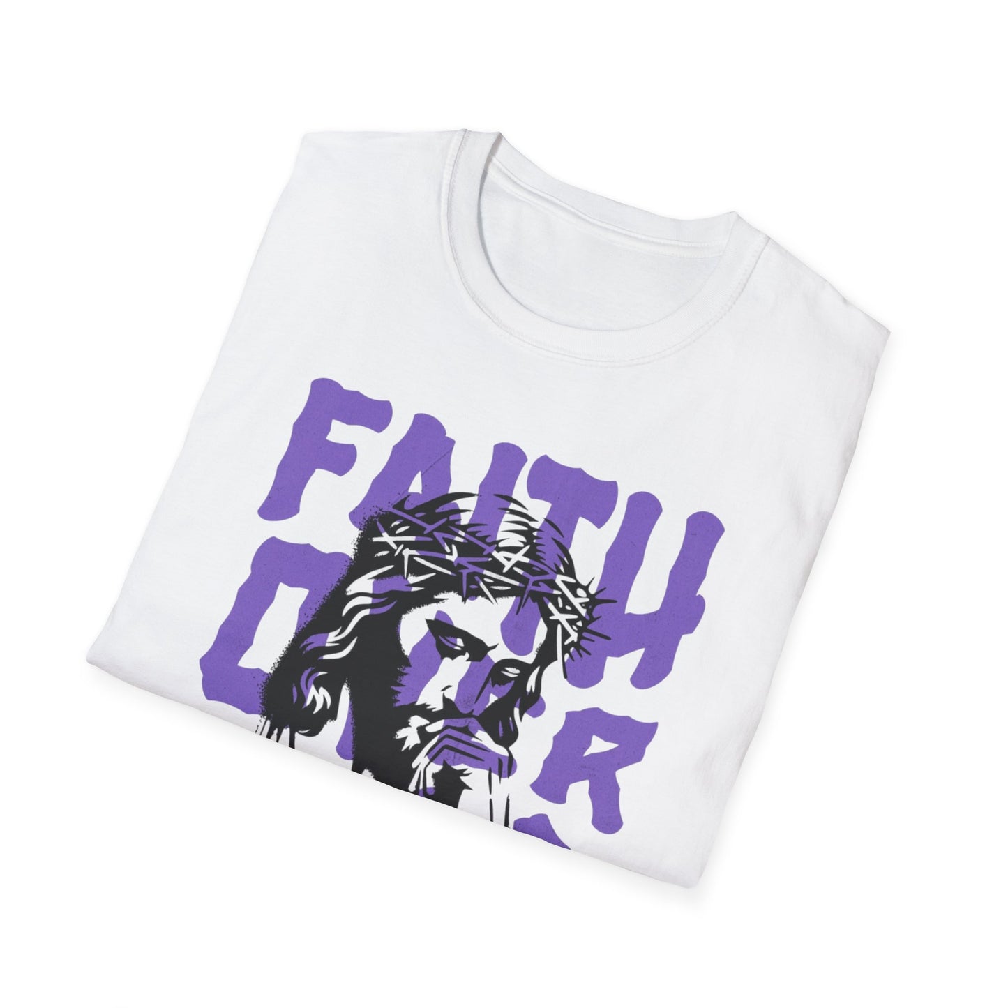 Faith Over Fear T-Shirt — Christian Jesus Graphic Tee (Faith Over Fear purple design)