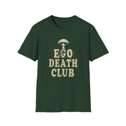 Ego Death Club Mushroom, T-Shirt, Unisex Softstyle Tee, Casual Wear, Gift for Friends, Unique Graphic Shirt - Psychonaut Swag