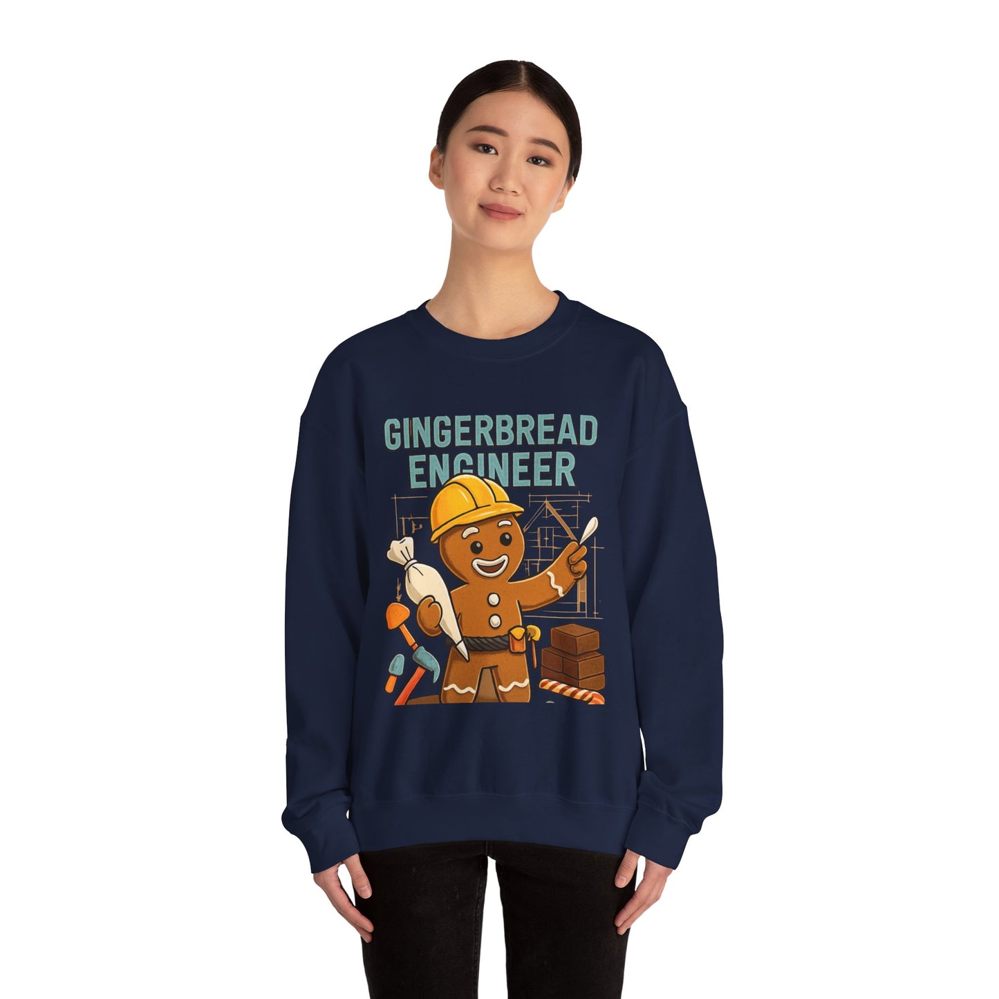 Gingerbread Engineer Sweatshirt — Cute Holiday Builder Graphic Crewneck