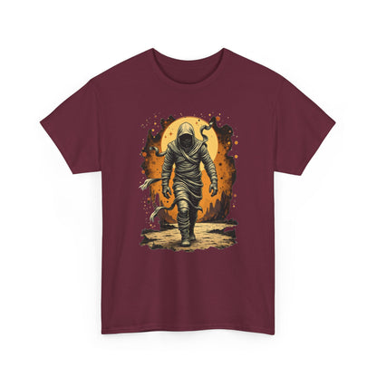Mummy Walk Vintage Graphic Tee — Space Explorer Moonlit Sci‑Fi Shirt