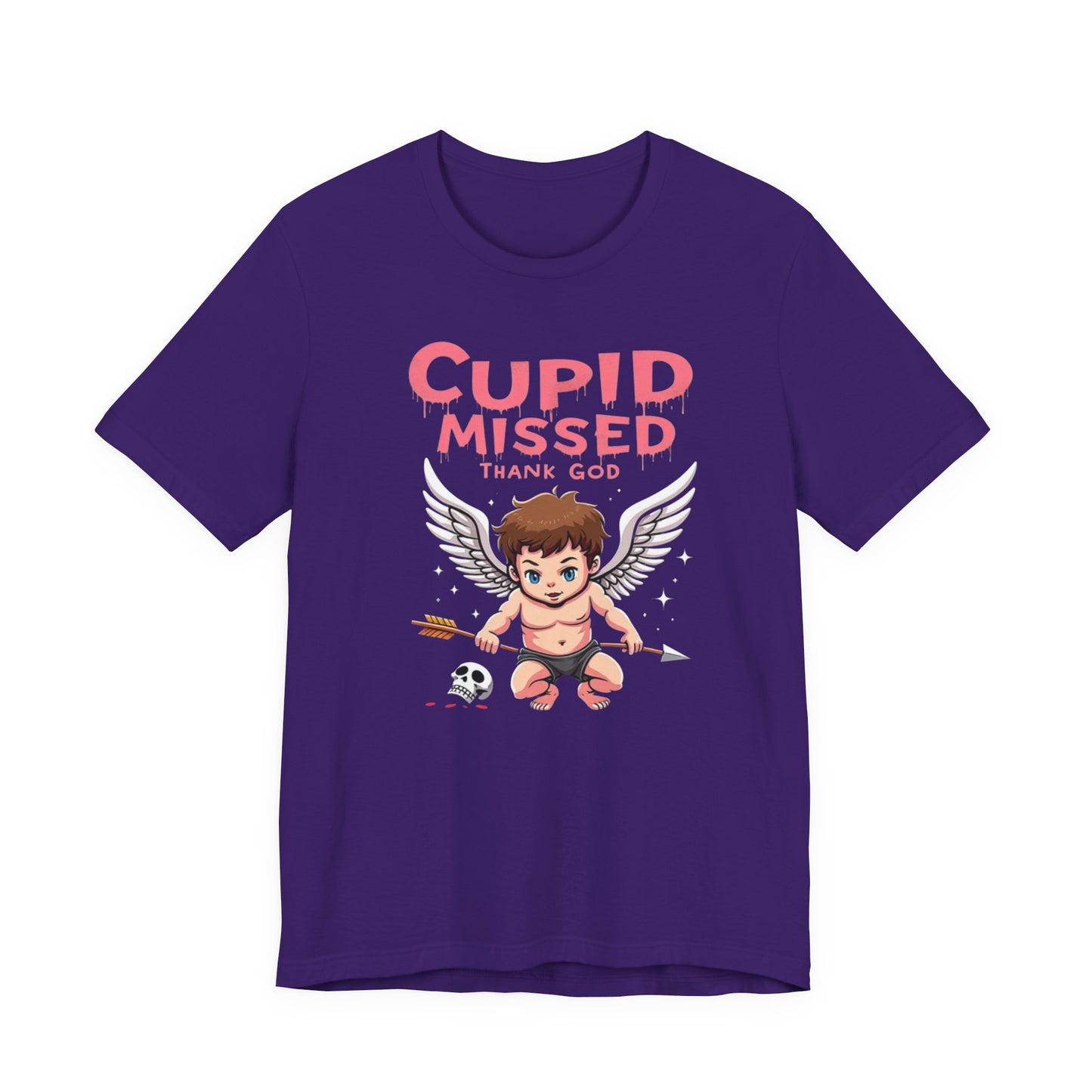 Cupid Missed, Valentines Day tee, Unisex Jersey Short Sleeve Tee