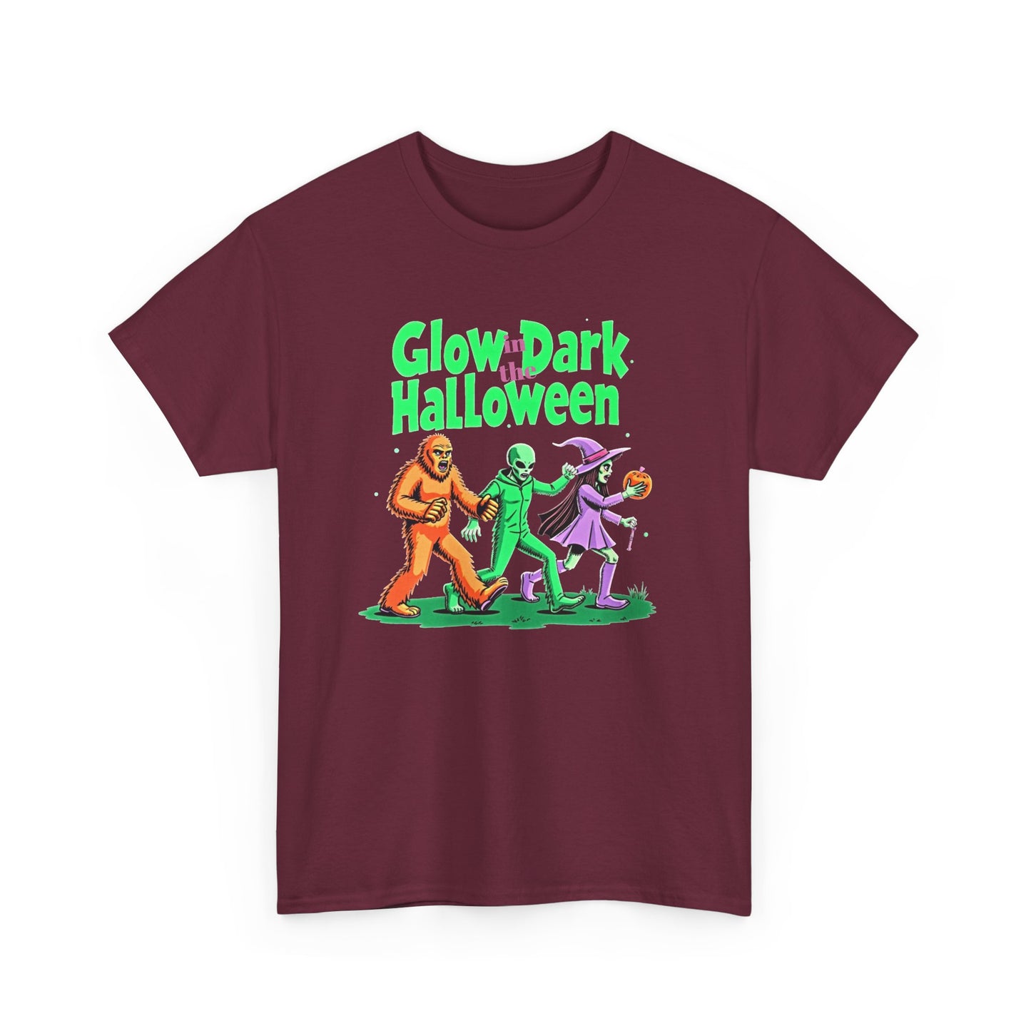Retro Halloween Tee — Bigfoot, Alien, Witch, Trick-or-Treating Graphic T-Shirt