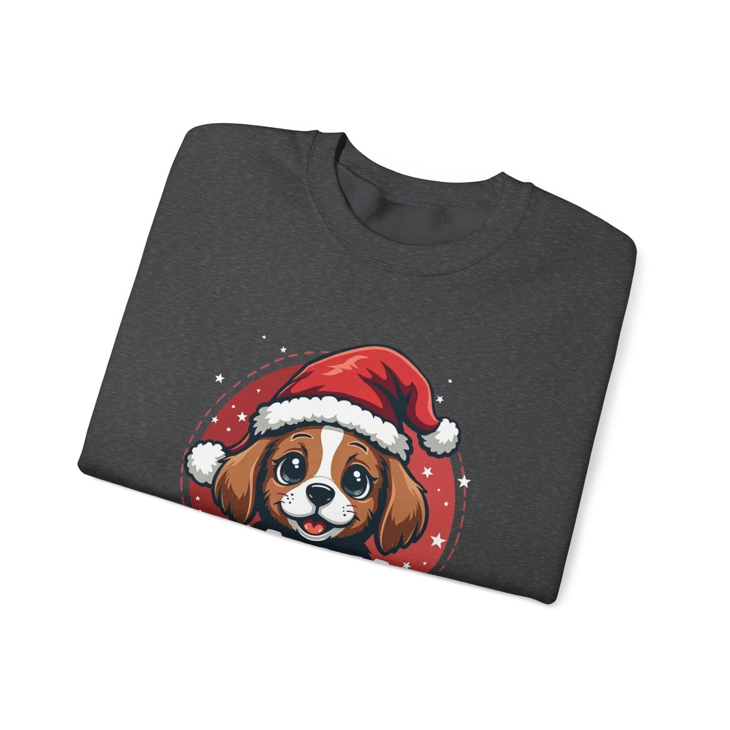 Christmas Dog Sweatshirt — "Santa Paws" Cute Puppy Holiday Crewneck