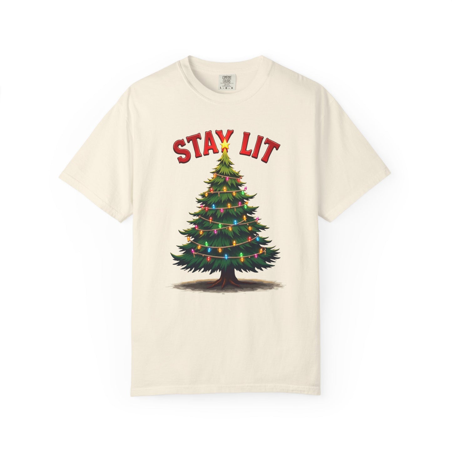 Stay Lit Christmas T-Shirt — Festive Holiday Tree Graphic Tee