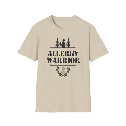 Allergy Warrior Unisex T-Shirt | Softstyle Cotton Tee for Allergy Awareness, Casual Wear, Gifts, Nature Lovers, Outdoor Fun - Psychonaut Swag