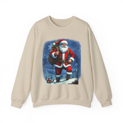 Santa Snow Hike, Graphic Sweatshirt – Vintage Holiday Christmas Crewneck