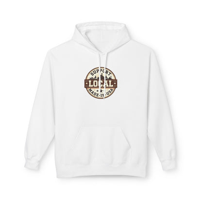 Support Local Hoodie — “Support Local Made in USA” Vintage Badge Pullover