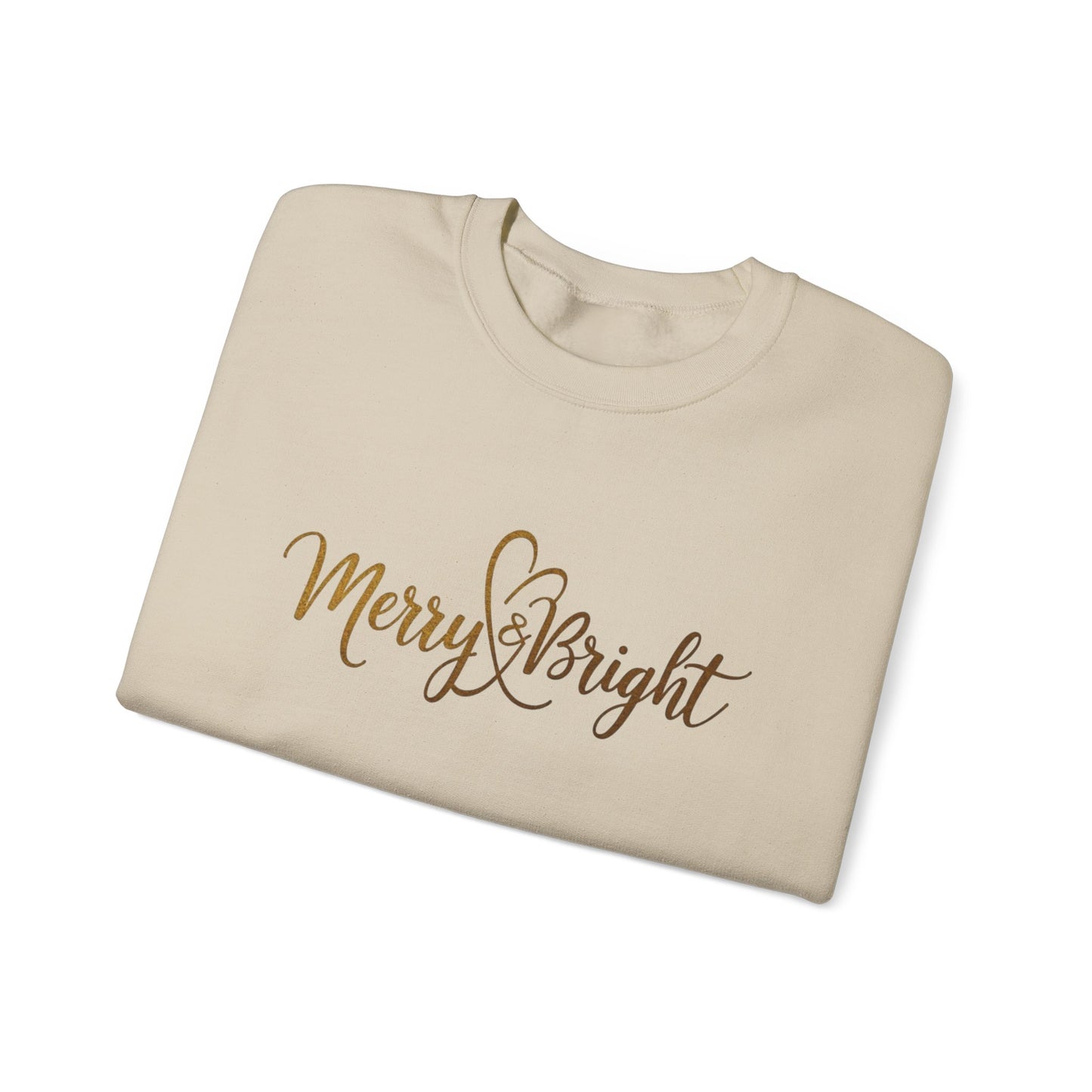 Merry & Bright Crewneck Sweatshirt – Gold Script Holiday Pullover