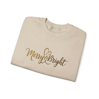 Merry & Bright Crewneck Sweatshirt – Gold Script Holiday Pullover