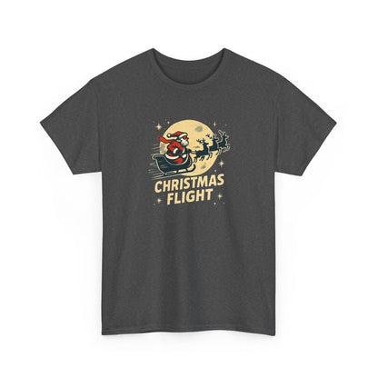 Christmas Flight T-Shirt — Santa Sleigh Retro Holiday Graphic Tee