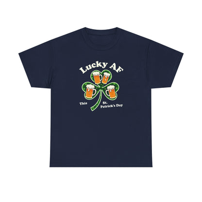Lucky AF St. Patrick's Day Tee — Shamrock Beer Graphic T-Shirt