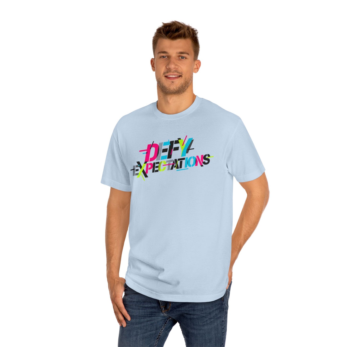 Defy Expectations Tee — Bold Retro Graphic T-Shirt