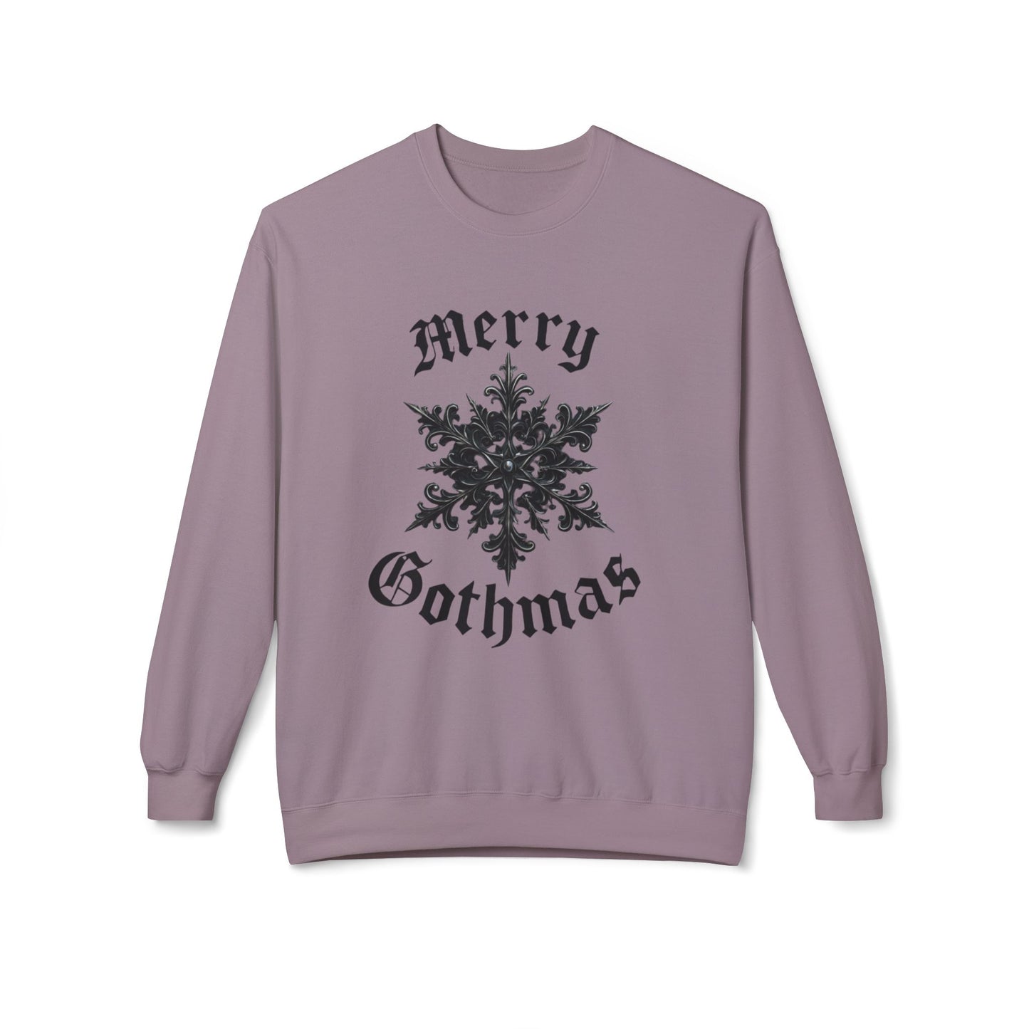 Gothic 'Merry Gothmas' Snowflake Crewneck Sweatshirt