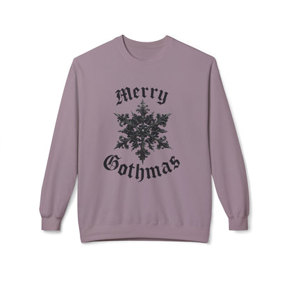Gothic 'Merry Gothmas' Snowflake Crewneck Sweatshirt
