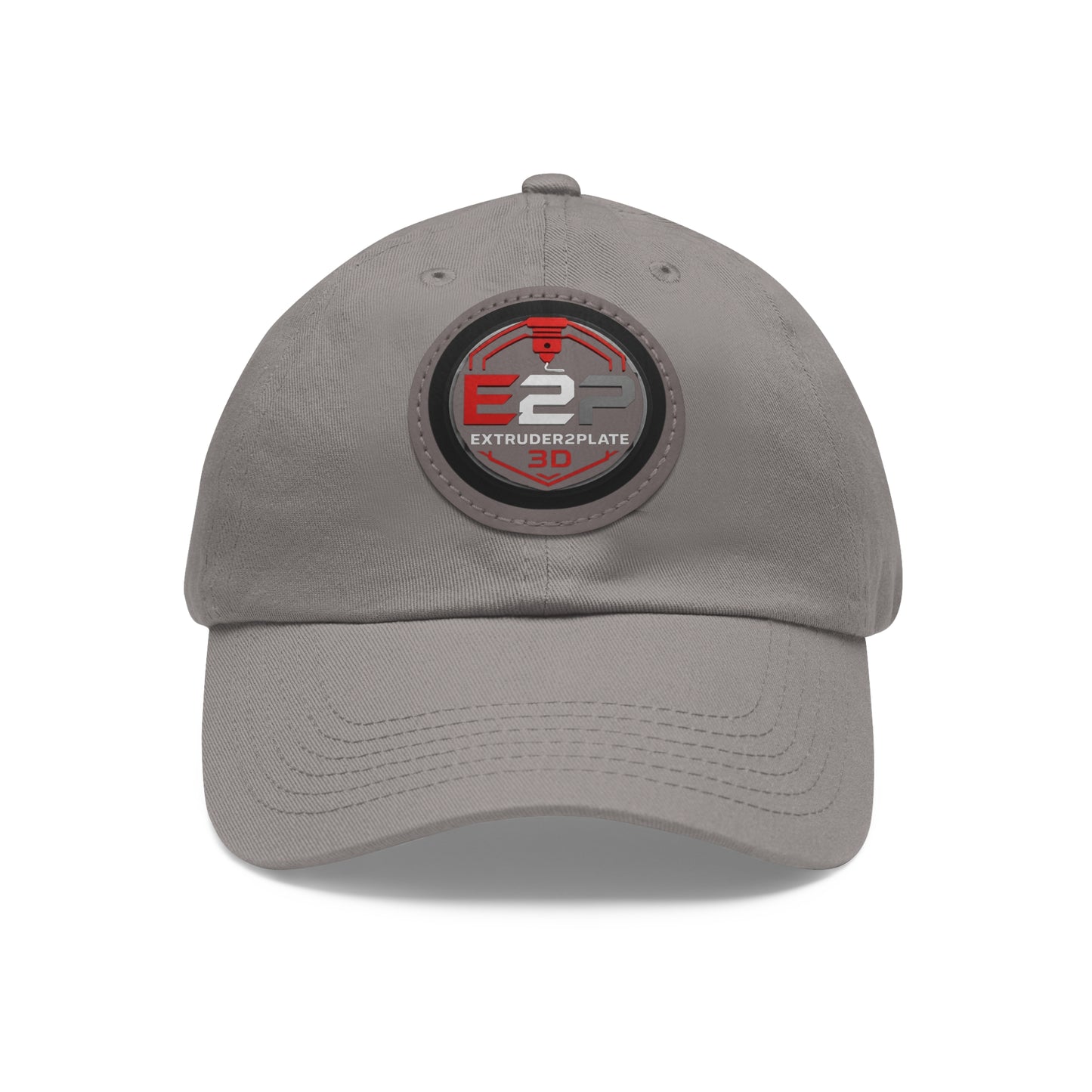 Extruder2Plate, Dad Hat with Leather Patch (Round)
