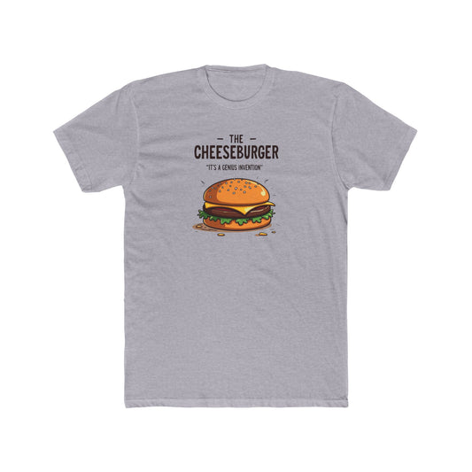 Cheeseburger Genius Tee — "The cheeseburger is a genius invention" Cotton Crew Shirt
