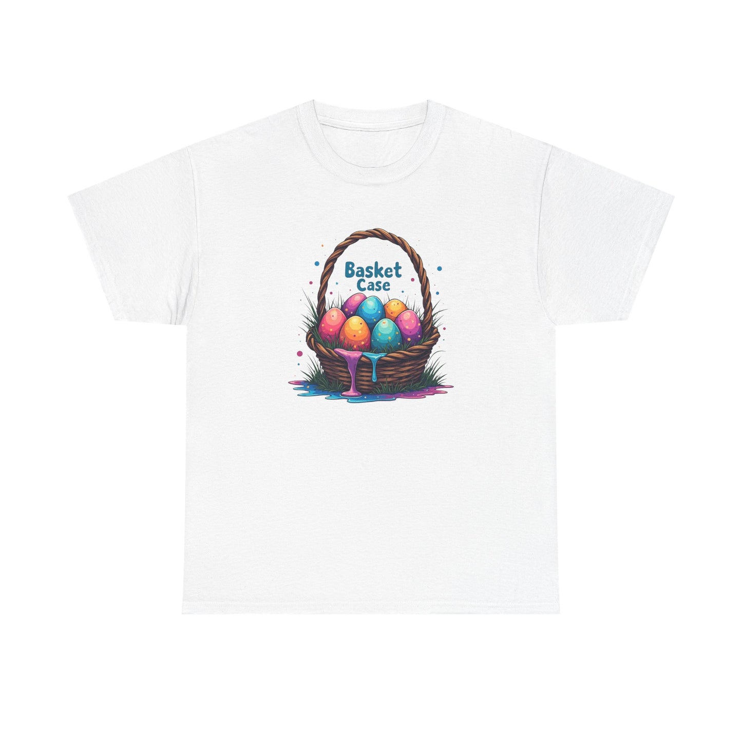 Basket Case, Easter Basket Tee — Colorful Painted Easter Eggs Graphic Shirt