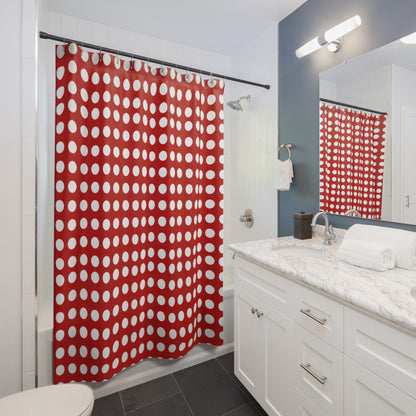 Retro Polka Dot Shower Curtain - Retro 80's Movie Referance - Psychonaut Swag