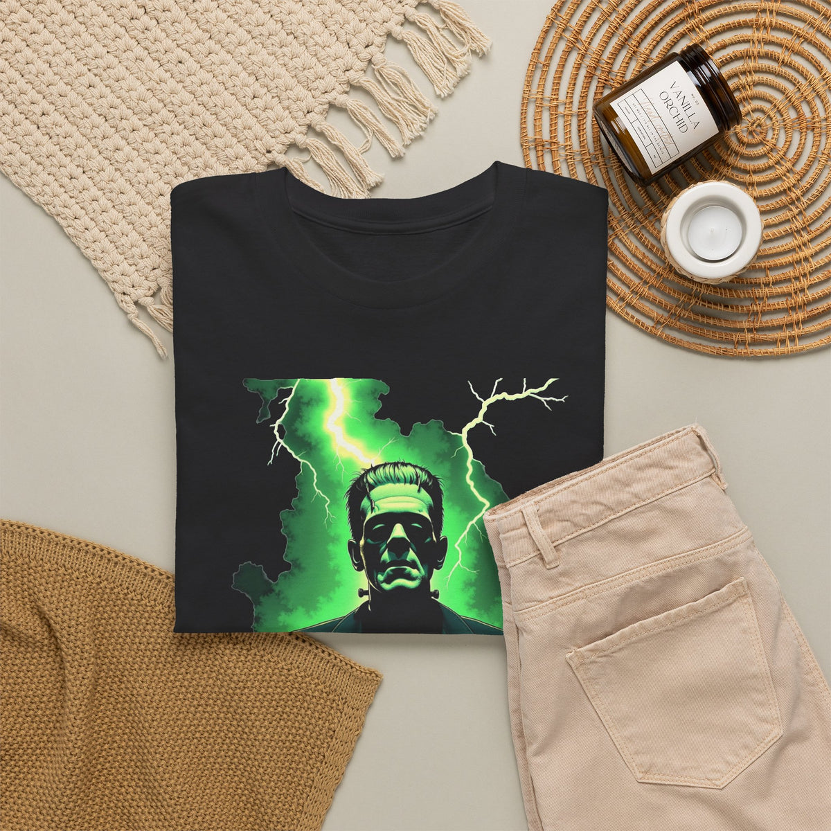 O.G. Monster Lightning Tee – Neon Green Monster Graphic T-Shirt