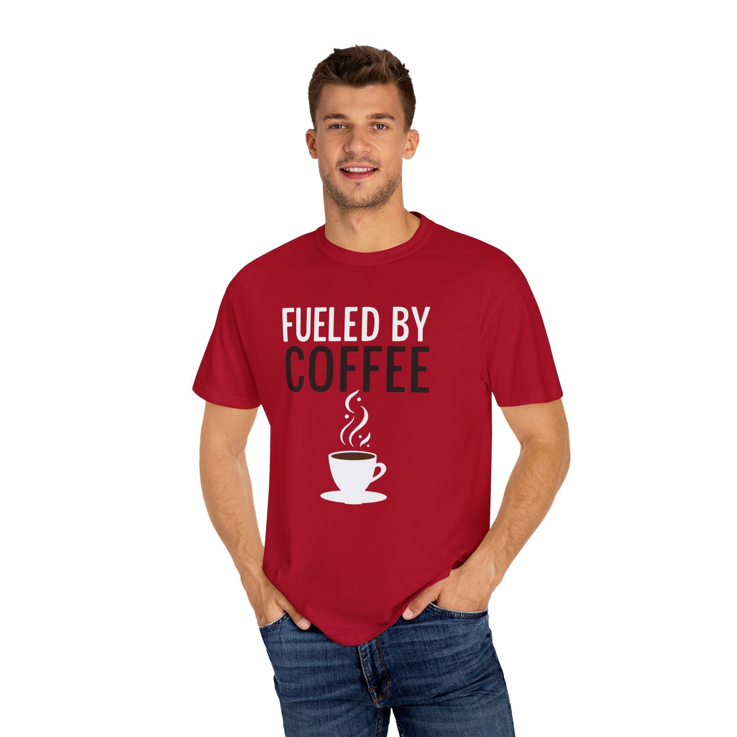 Fueled by Coffee Unisex Garment-Dyed T-Shirt - Psychonaut Swag