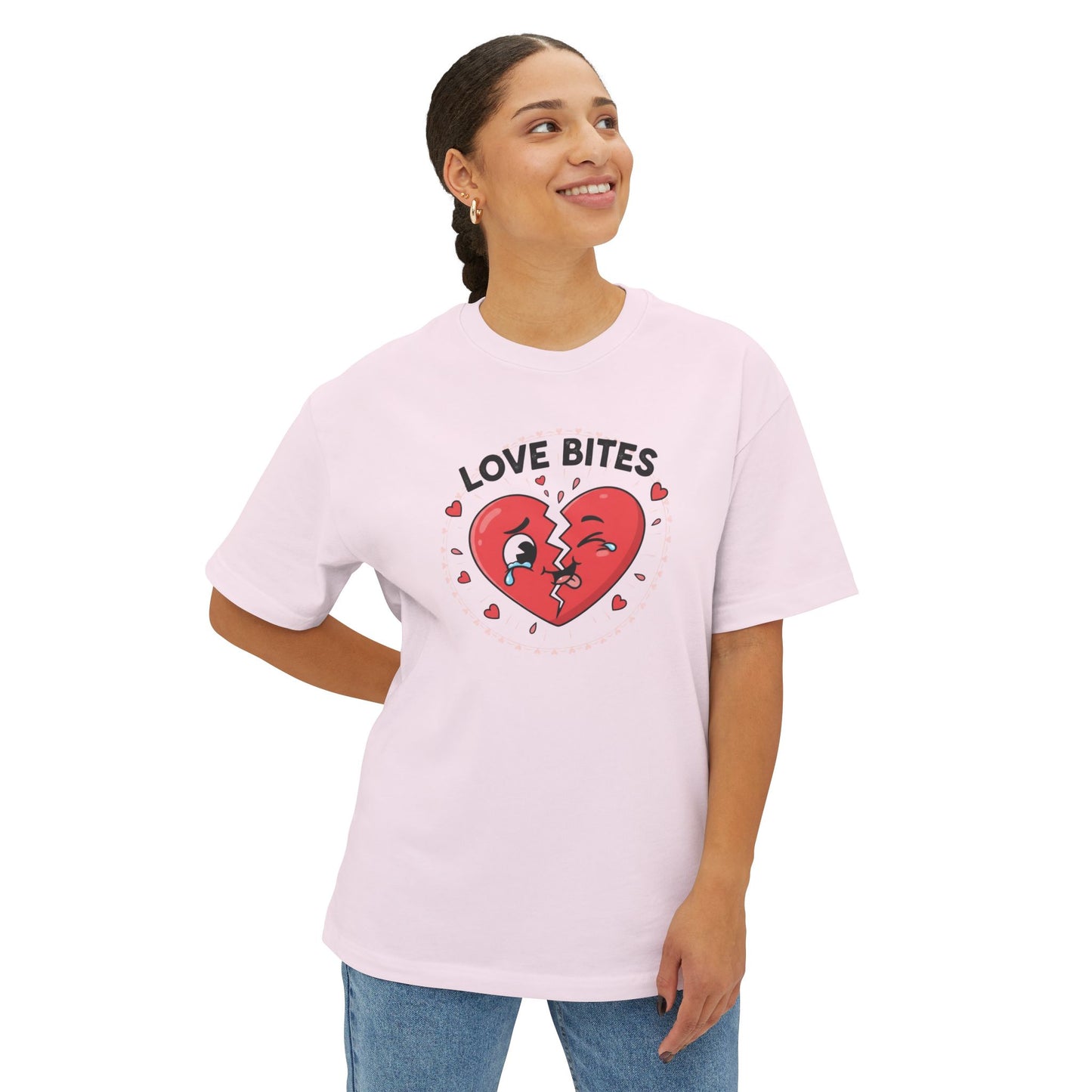 T-Shirt — "Love Bites" Broken Heart Graphic Tee