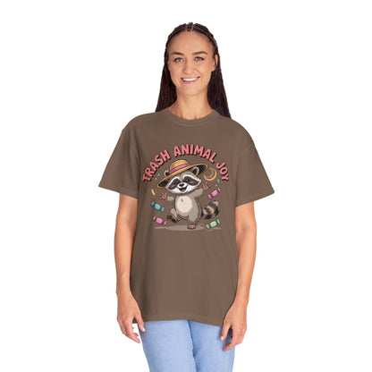 Trash Animal Joy Raccoon T-Shirt — Cute Candy-Loving Graphic Tee