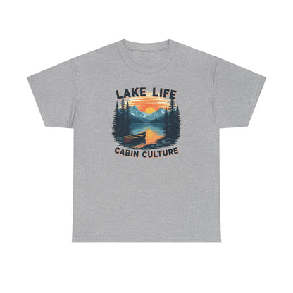 Lake Life Cabin Culture T-Shirt — Vintage Sunset Wilderness Tee