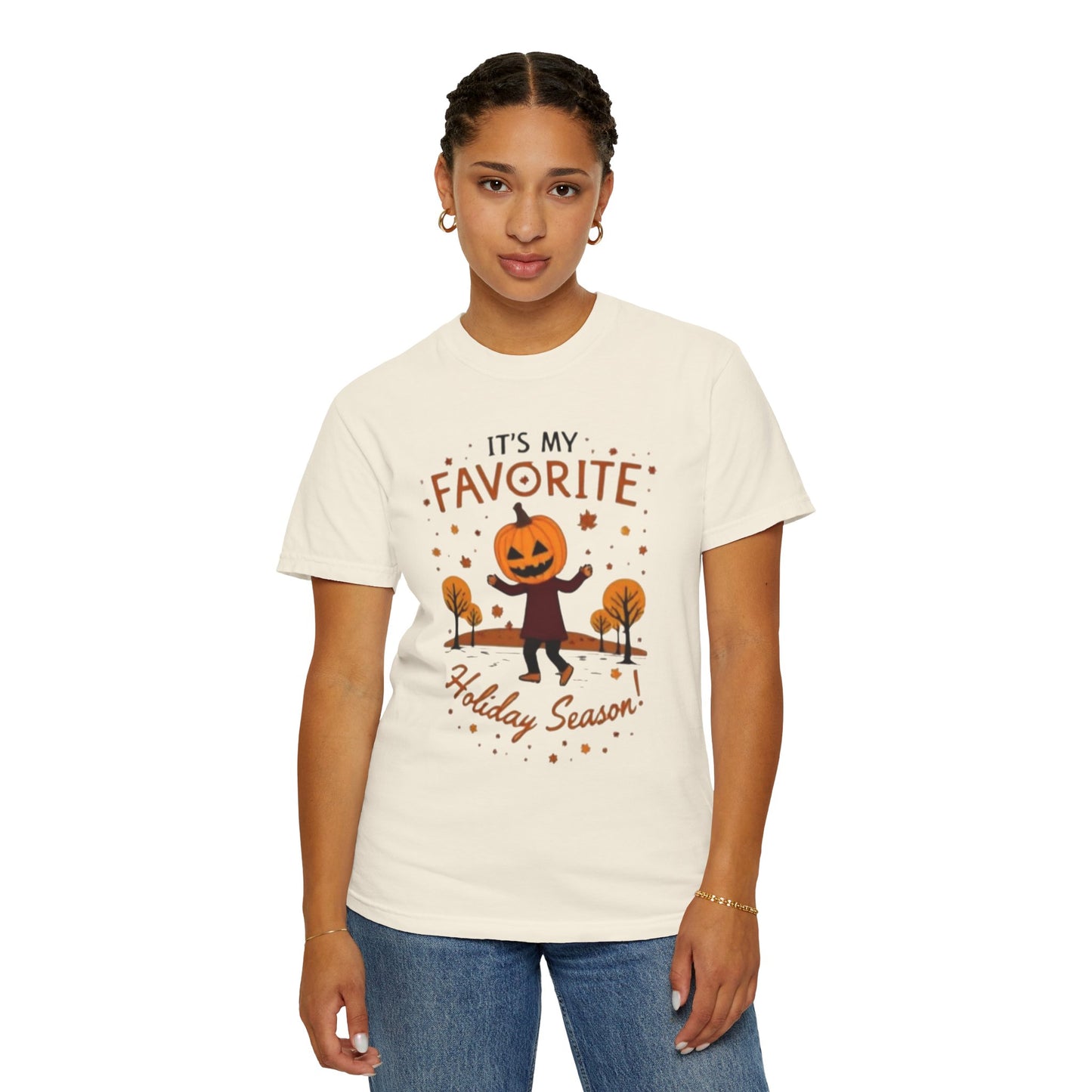 Halloween Pumpkin Head T-Shirt — "It's My Favorite Holiday Season!"