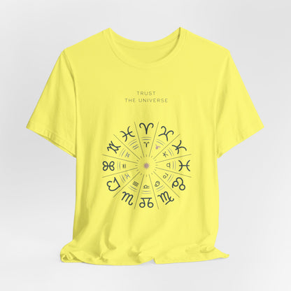 Zodiac Wheel T‑Shirt — Trust the Universe Astrology Tee