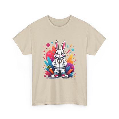 Easter Bunny Graphic Tee — Cute Cartoon Rabbit with Carrot