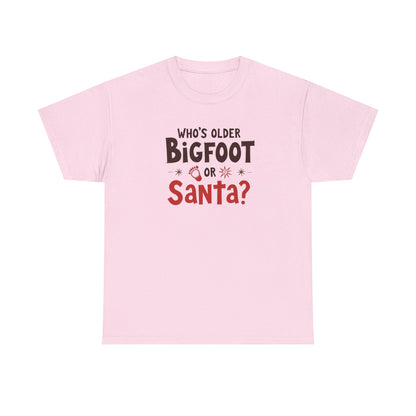 Bigfoot or Santa, Unisex Heavy Cotton Tee