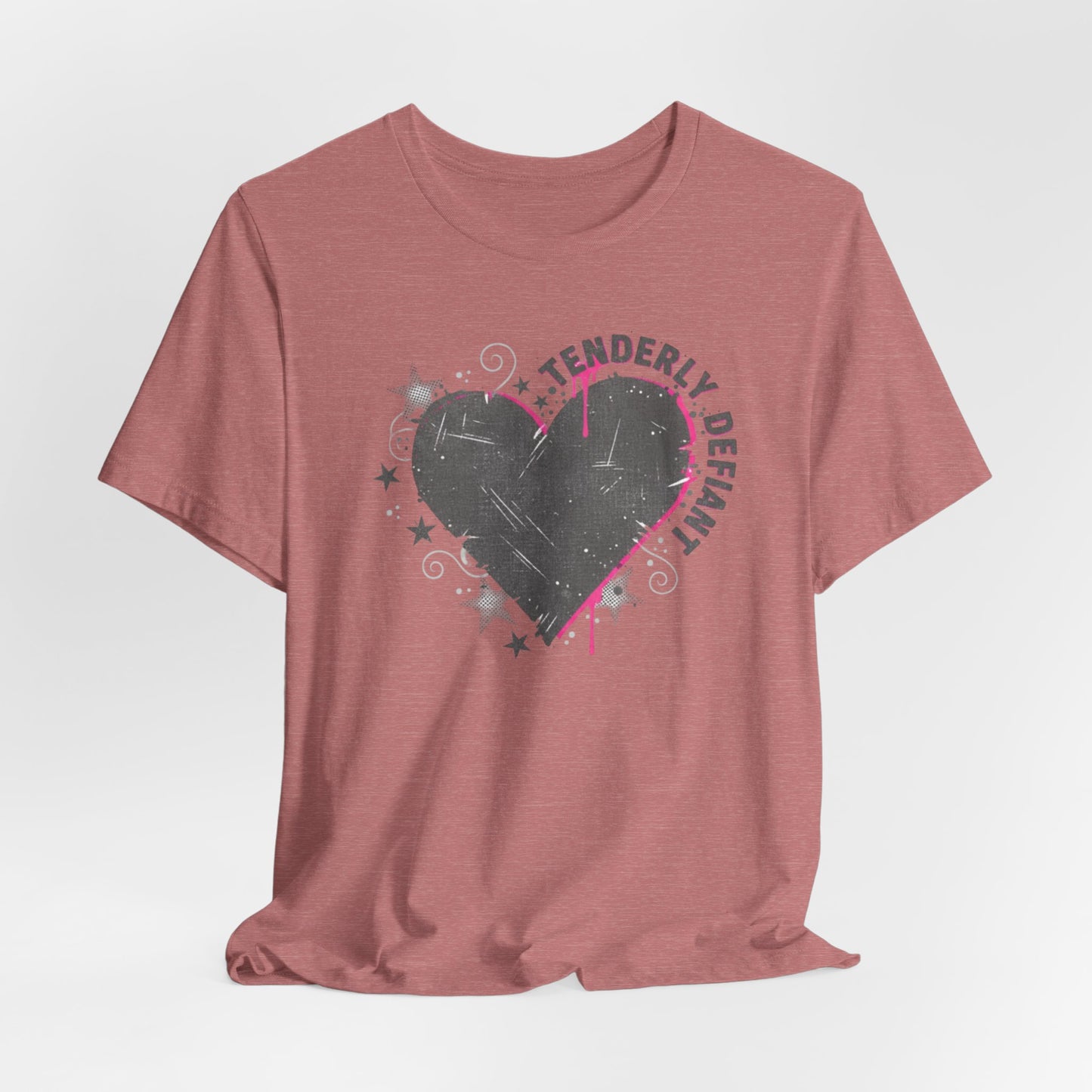 Tenderly DeFallen Heart Tee — Grunge Heart Graphic T-Shirt