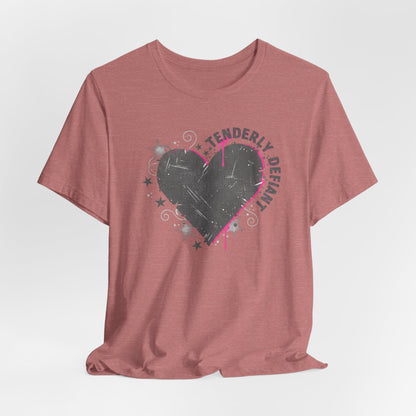 Tenderly DeFallen Heart Tee — Grunge Heart Graphic T-Shirt